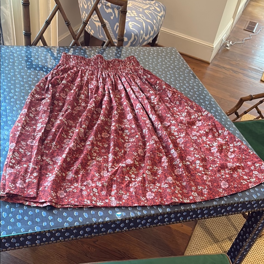 Floral Red Maxi Skirt